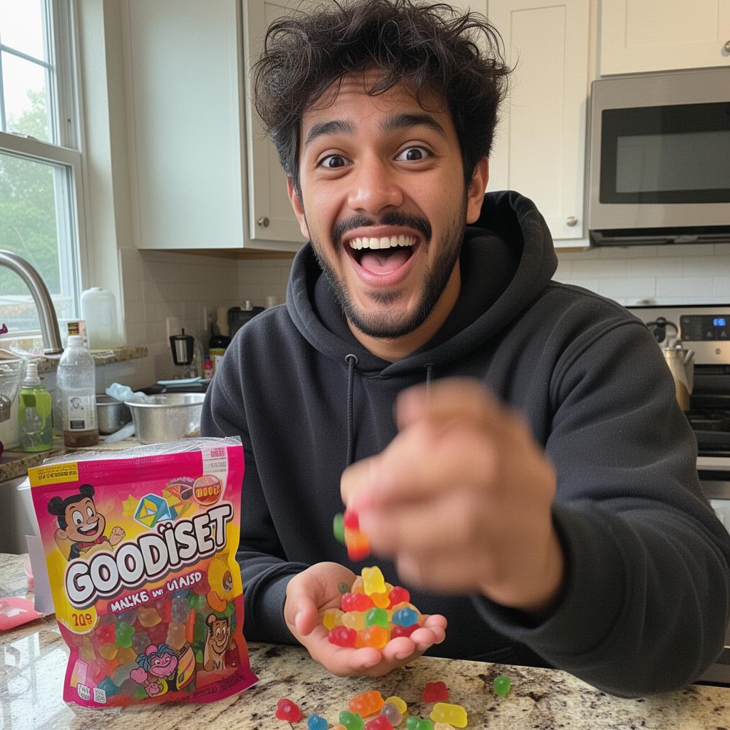 Creator filming candy unboxing